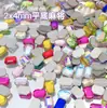 2*4mm Fundo Plano Unha Mahjong Retangular Octogonal Irregular Diamante Cristal Vidro Unha Rhinestones Atacado