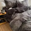 Juego de ropa de cama de cuatro piezas de hilo de chenilla clase A, ropa de cama sencilla, funda de edredón, sábana, juego de tres piezas, falda de cama para dormitorio 4