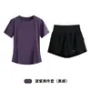 Set Deportivo de Manga Corta Más Vendido para Mujer Secado Rápido Transpirable Ropa para Correr Fitness Yoga Camiseta Shorts de Cintura Alta Conjunto de Dos Piezas Verano