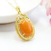 Collar con Colgante de Huevo de Paloma de Cera de Abeja Vieja Natural para Mujer, Dropshipping de Transmisión en Vivo de Fábrica de Ámbar Ruso S2120508