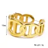 Estilo INS transfronterizo lujo ligero alta calidad variedad anillo abierto de acero de titanio femenino nicho temperamento anillo chapado en oro ajustable