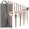 Set de 15 Brochas de Maquillaje Color Dorado Champagne Transfronterizo Set de Brochas de Maquillaje Ultra Suaves Cangzhou Brochas para Sombras de Ojos y Rubor