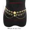 C0750 Corrente de Cintura Fada Voadora de Dunhuang Étnica Retrô, Estilo Exótico Estilo Antigo Foto Adereço Corrente de Corpo Dourada com Franjas de Strass