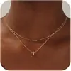 Collar de Moda Transfronterizo Europeo y Americano Versátil en Capas con Iniciales y 26 Colgantes, Nuevo Estilo para Mujer 2024 para Superponer