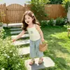 Conjunto de Top Camisola y Pantalones Rectos de Verano 2026 Estilo Nuevo para Niños, Conjunto de Dos Piezas de Camisola Dulce y Lindo para Niñas