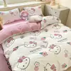 Nuevo Sanrio Algodón Lavado Juego de Cuatro Piezas Dibujos Animados Infantil Tres Piezas Cubre Edredón Dormitorio Estudiantil Venta al por Mayor