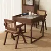 Mesa de Chá de Madeira Maciça para Varanda Novo Estilo Chinês Mesa Quadrada para Apartamento Pequeno Mesa de Café Mesa Simples para Casa Mesa Quadrada Zen para Lazer
