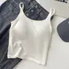 Verão Fino Gola Quadrada com Almofada no Peito Camisola Feminina Slim-fit Emagrecimento Sutiã sem Desgaste Base Interna Respirável Linda Costas