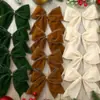Nuevas Decoraciones de Lazos Navideños DIY Tela Roja Árbol de Navidad Corona Arreglo Lazo Decorativo Colgante