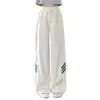 Pantalones de pierna ancha para niñas, pantalones deportivos de verano para niños, pantalones rectos de seda helada de secado rápido para niños grandes, pantalones casuales finos para estudiantes
