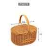 Cesta de piquenique ao ar livre de camada dupla adeus cesta Maleta trançada de Rattan cesta de compras de grande capacidade com tampa cesta de compras