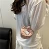 Bolsa Cuadrada Pequeña de Textura de Lujo Ligero al por Mayor Bolsa para Mujer Verano 2025 Nuevo Lindo Gato Bolso de Hombro Lazo Bolso Cruzado