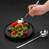 Acero Inoxidable 304 Mango Extendido Cuchara para Remover Cuchara de Café Cuchara para Comer en Casa Cuchara Cuchara Boca Profunda del Recipiente Cuchara para Condimentos