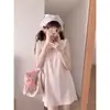 Camisón de algodón nube de deseo puro estilo coreano con volantes en los bordes, sin mangas, lazo y estampado de lunares, se puede usar afuera, suave vestido para casa