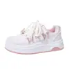 Zapatillas Versátiles de Mariposa con Suela Gruesa, de Caña Baja con Cordones y Puntera Redonda para Estudiantes, Zapatos Casuales de Estilo Universitario de Alta Apariencia para Mujer