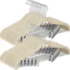 Cabide flocado para calças de adulto com clipe cabide de plástico antiderrapante para calças cabide sem costura para pendurar roupas loja de roupas atacado