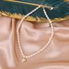 Nuevo Collar de Perlas Naturales de Agua Dulce Estrella Colgante en Forma de Corazón Collar de Perlas Diseño Nicho Sentido de Alta Gama Cadena para Suéter