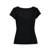 -25 Primavera Nova Estilo Europeu e Americano Verão Casual Sexy Puro Fino Transparente Preguiçoso Puro Desejo Manga Curta Camiseta