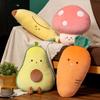 Almofada de Cenoura com Expressão Fofa Desenho Animado Vegetal Fruta Almofada Cogumelo Realista Brinquedo de Pelúcia Dropshipping