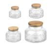 Frasco Hermético de Vidrio con Relieve de Vientre Grande para Cocina, Almacenamiento de Frutas Secas y Granos, Transparente 260ml, Fabricante Mayorista