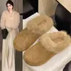 Medias pantuflas estilo Birkenstock de pelo de visón para mujer, nuevo modelo otoño/invierno 06, sin cordones, cálidas y cómodas, con diseño de punta cerrada