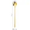 Cuchara Pequeña de Acero Inoxidable 304, Cuchara Dorada de Alta Calidad para Café, Cuchara para Miel, Cuchara Mezcladora de Acero Inoxidable con Mango Largo