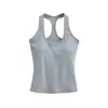 Top sin Mangas de Cuello Halter para Mujer, Nuevo Estilo Primavera/Verano 2026, con Copas en el Pecho, Adecuado para Usar por Dentro o por Fuera, Top Deportivo sin Espalda para Fitness