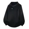 Suéter asimétrico para hombre europeo y americano, top de punto cruzado otoño e invierno holgado y casual, jersey, prenda base