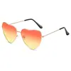 Gafas de Sol de Moda con Forma de Corazón Gafas de Sol Retro Amor Océano Gafas de Fiesta Gafas de Sol Metálicas con Corazón