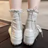 Meias brancas femininas de cano médio, meias longas de renda finas para o verão com laço, meias largas estilo Miu, estilo balé