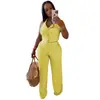 C7461 Transfronterizo Aliexpress Amazon Moda Europea y Americana para Mujer Conjunto de Dos Piezas Casual con Top de Cuello Halter de Atar y Pantalones Largos