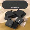 Set de Bolsas de Terciopelo Negro para Joyería con Tapa y Base Texturizadas, Caja Cajón de Almacenamiento de Anillos, Caja de Empaque para Accesorios