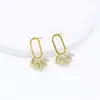 Accesorios de pendientes de gancho de moda con circonita, pendientes de pin de plata 925, pendientes de diadema colgantes, accesorios de pendientes hechos a mano DIY A24B
