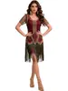 Vestido Gatsby Retro con Lentejuelas y Flecos S-4XL Vestido de Fiesta Años 20 Danza Fiesta Transfronteriza Ropa para Mujer