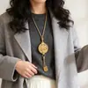 Colar Saquinho com Pingente de Franja de Fênix Estilo Antigo, Nova Corrente Longa para Suéter Dupla Face Exquisita e Fashion Style Chinês