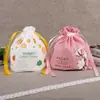 Em estoque rolo de toalha de limpeza toalha bolsa com cordão bolsa de embalagem de toalha facial descartável bolsa com cordão transparente fosca portátil