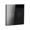 Interruptor de Control Remoto Inteligente Wifi Tuya Interruptor de Control Remoto Táctil Panel de Vidrio Enchufe UE Interruptor para Hogar Inteligente Cero Fuego