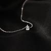 Collar de gota de agua simple de plata S925 para mujer, elegante y exquisito, con diamantes ovalados que combinan con todo, joyería para uso diario.