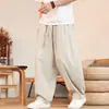 Pantalones deportivos ligeros y transpirables para verano, talla grande, pantalones holgados para hombre estilo chino, nuevos pantalones harén estilo chino de pierna ancha