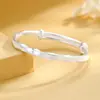 Pulsera Mobius de Plata Pura para Mujer, Plata 9999, Diseño Único, Pulsera de Paz y Alegría, Regalo de Cumpleaños para Novia en el Festival Qixi