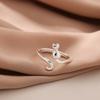 Moda gatito dulce cola larga gato sentado personalidad anillo abierto mujeres mayoreo