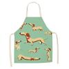 Avental de Moda para Comércio Exterior Transfronteiriço, Linho Estampado com Designs Criativos de Cachorros Fofos, Adequado para Jardinagem, Cozinha e Costura