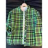 Camisa de cuadros para hombre, chaqueta a cuadros CL, holgada y casual, de manga larga, estilo americano vintage, con cuello, corte relajado