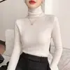 Nuevo suéter de punto, capa base de punto de cuello alto para mujer, estilo transfronterizo, cuello con volantes, patrón de espina de pescado, top de punto de manga larga para mujer, capa base