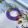 Pulsera al por mayor de cuarzo roca jade de dos círculos aguamarina tesoro cómoda a púrpura verde seco imitación rojo sur dos círculos damas suministro en vivo