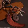 Pendente Retro Madeira de Jujuba Fulminada Flor de Montanha Fantasma Moeda Pixiu Pingente para Retrovisor de Carro Pingente para Pendurar em Bolsa Pingente para Mala