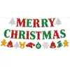 Año Nuevo Navidad Brillo Letra Fiesta Bandera de Tirar Flor de Tirar Banderín Decoración Suministros Accesorios Fabricante Personalización