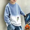Sudadera de nuevo estilo para niños, de manga larga, fina, elegante, cuello redondo, capa base para niños de mediana y mayor edad, adecuada para primavera, otoño e invierno, con forro polar