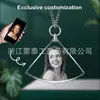 Collar de Cristal Grabado con Láser Grabado Estéreo 3D Retrato Foto de Mascota Colgante Comercio Electrónico Transfronterizo Temu Venta Caliente