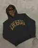 Conjunto de Moletom e Calça Casual Europeu e Americano Outono e Inverno Transfronteiriço Amazon Personalizado Tendência Estampa de Leopardo Patchwork Cintura Dupla Atacado